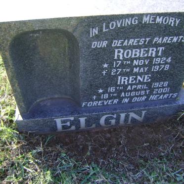 ELGIN Robert 1924-1978 &amp; Irene 1928-2001