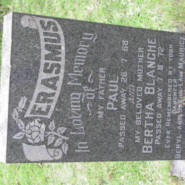 ERASMUS Paul -1968 &amp; Bertha Blanche -1972