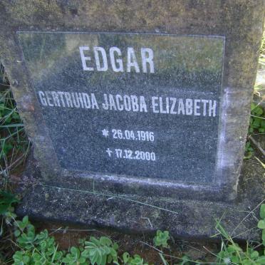 EDGAR Gertruida Jacoba Elizabeth 1916-2000