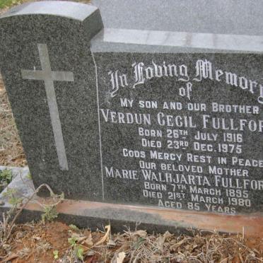 FULLFORD Marie Walhjarta 1895-1980 :: FULLFORD Verdun Cecil 1916-1975