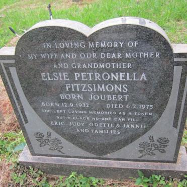 FITZSIMONS Elsie Petronella nee JOUBERT 1932-1975