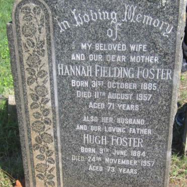 FOSTER Hugh 1884-1957 &amp; Hannah Fielding 1885-1957