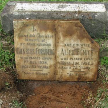 FORSBERG Charles -1934 &amp; Alice Eunice -1958