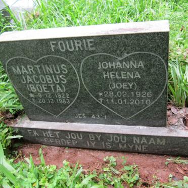 FOURIE Martinus Jacobus 1922-1983 &amp; Johanna Helena 1926-2010