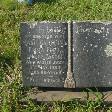 FORD Marie Carolina Emma nee ZARGE -1964