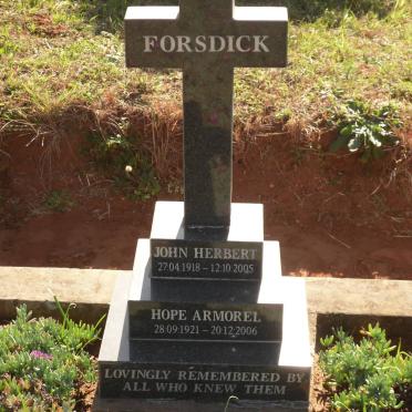 FORSDICK John Herbert 1918-2005 &amp; Hope Armorel 1921-2006