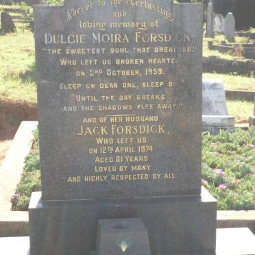 FORSDICK Jack -1974 &amp; Dulcie Moira -1959