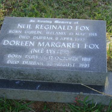 FOX Neil Reginald 1913-1992 &amp; Doreen Margaret LYSTER 1918-1993