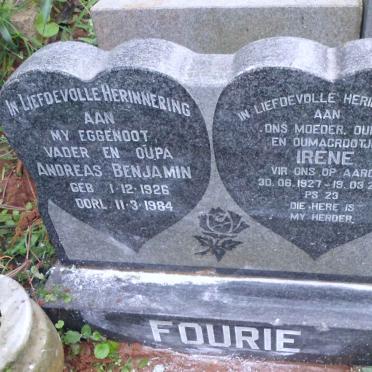 FOURIE Andreas Benjamin 1926-1984 &amp; Irene 1927-2016