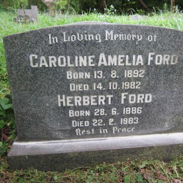 FORD Herbert 1886-1983 &amp; Caroline Amelia 1892-1982