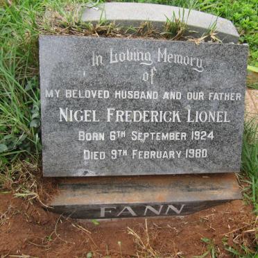 FANN Nigel Frederick Lionel 1924-1980
