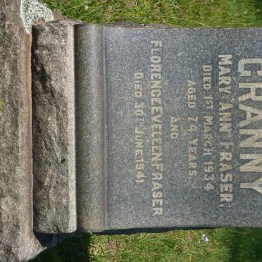 FRASER Mary Ann -1934 :: FRASER Florence Eveleen -1941