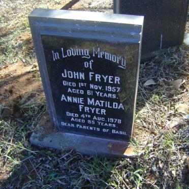 FRYER John -1957 &amp; Annie Matilda -1978