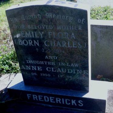 FREDERICKS Emily Flora nee CHARLES -1971 :: FREDERICKS Anne Claudine 1950-2012