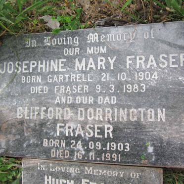 FRASER Clifford Dorrington 1903-1991 &amp; Josephine Mary GARTRELL 1904-1983 :: FRASER Hugh 1941-1989