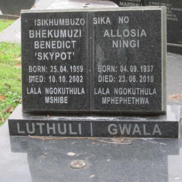 GWALA Allosia Ningi 1937-2010 :: LUTHULI Bhekumuzi Benedict 1959-2002