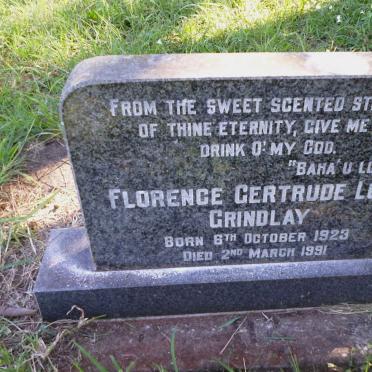 GRINDLAY Florence Gertrude Love 1923-1991