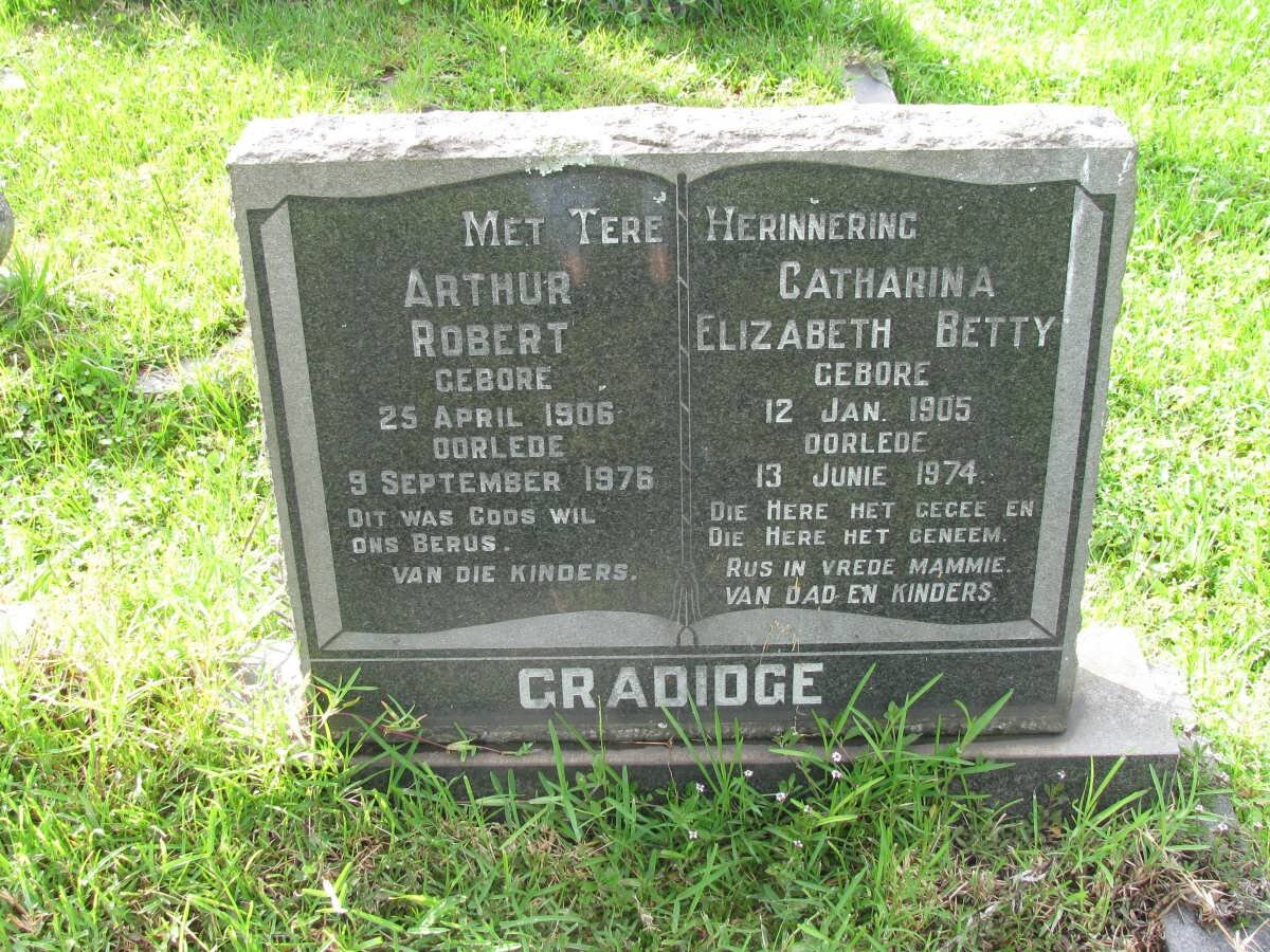GRADIDGE Arthur Robert 1906-1975 &amp; Catharina Elizabeth 1905-1974
