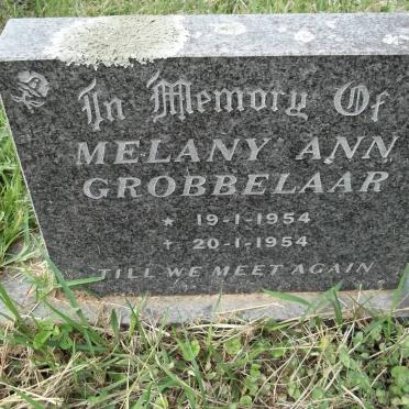 GROBBELAAR Melany Ann 1954-1954