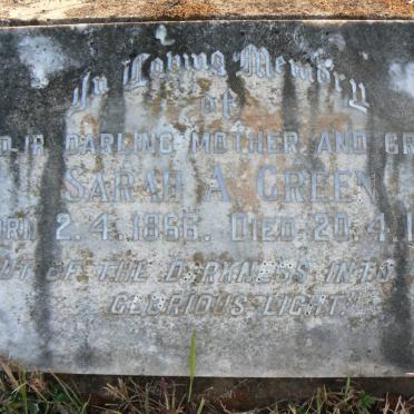 GREEN Sarah A. 1866-1954