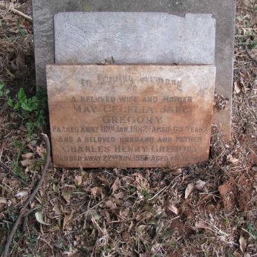 GREGORY Charles Henry -1965 &amp; May Cecelia Jane -1963