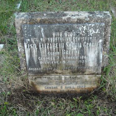 GROBLER Elsie Elizabeth Sophia nee BREEDT 1861-1929 :: BOTES Thomas Benjamin 1927-1966