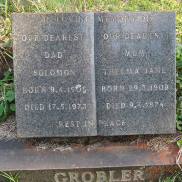 GROBLER Solomon 1906-1973 &amp; Thelma Jane 1908-1974