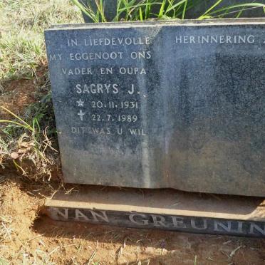 GREUNING Sagrys J., van 1931-1989