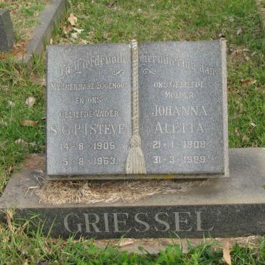 GRIESSEL S.G.P. 1905-1963 &amp; Johanna Aletta 1908-1989