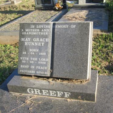GREEFF May Eunice Hunney 1929-2002