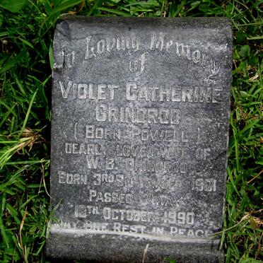 GRINDROD Violet Catherine nee POWELL 1901-1990