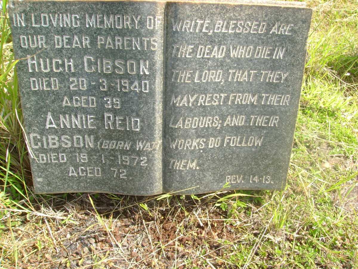 GIBSON Hugh -1940 &amp; Anne Reid WATT -1972