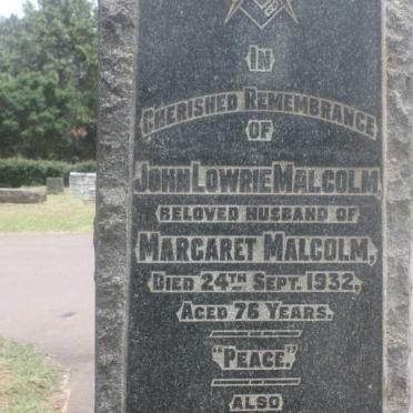 GOODWIN George Henry -1955 :: GOODWIN Margaret -1958 :: GOODWIN Irene Elsie -1975 :: MALCOLM John Lowrie -1932 