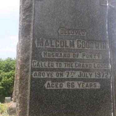 GOODWIN George Henry -1955 :: GOODWIN Margaret -1958 :: GOODWIN Irene Elsie -1975 :: MALCOLM John Lowrie -1932