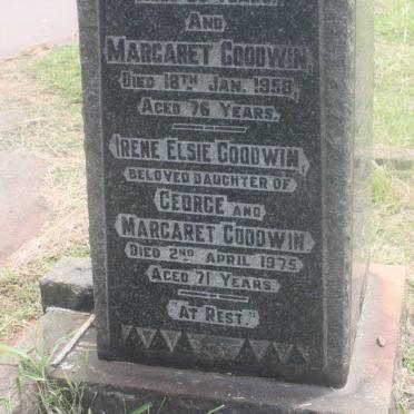 GOODWIN George Henry -1955 :: GOODWIN Margaret -1958 :: GOODWIN Irene Elsie -1975 :: MALCOLM John Lowrie -1932