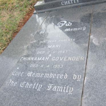 GOVENDER Chinnamah -1983 &amp; Mari -1947 :: CHETTY E. Vadival -1987