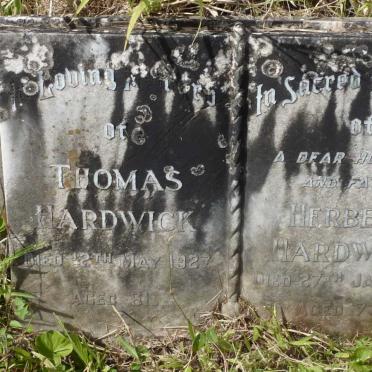 HARDWICK Thomas -1927 :: HARDWICK Herbert -1987