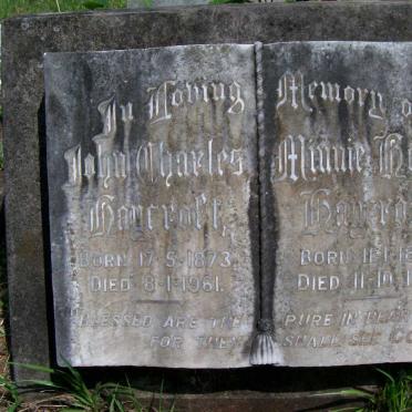 HAYCROFT John Charles 1873-1961 &amp; Minnie Helen 1877-1963