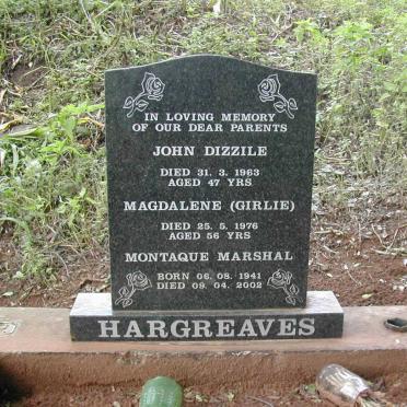 HARGREAVES John Dizzile -1963 &amp; Magdalene -1976 :: HARGREAVES Montaque Marshal 1941-2002