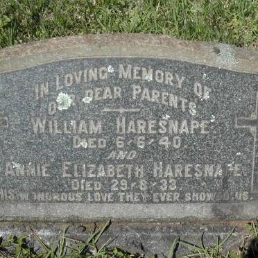 HARESNAPE William -1940 &amp; Annie Elizabeth -1933