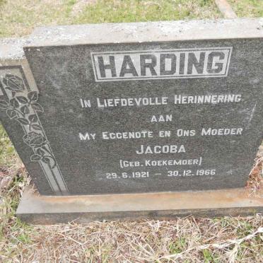 HARDING Jacoba nee KOEKEMOER 1921-1966