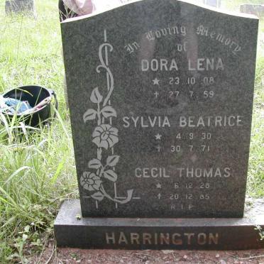 HARRINGTON Dora Lena 1908-1959 :: HARRINGTON Cecil Thomas 1928-1985 :: HARRINGTON Sylvia Beatrice 1930-1971