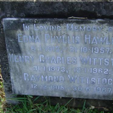 HAWLEY Edna Phyllis 1913-1957 :: WITTSTOCK Henry Charles 1873-1962 :: WITTSTOCK Raymond 1915-1967