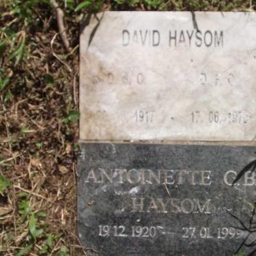 HAYSOM David 1917-1979 &amp; Antoinette G.B. 1920-1999 :: HAYSOM Gladys M. E. 1890-1981 :: HAYSOM Derek W.R. 1913-1985