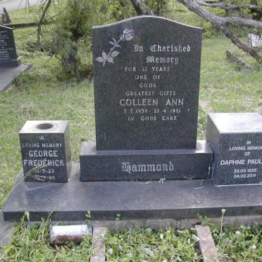 HAMMOND George Frederick 1923-1985 &amp; Daphne Pauline 1925-2011 :: HAMMOND Colleen Ann 1958-1981