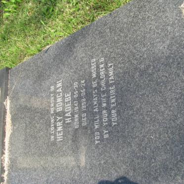 HADEBE Henry Bongani 1947-1998