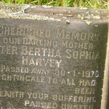 HARVEY Bertha Sophia -1970