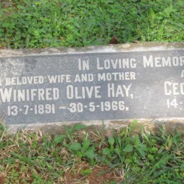 HAY Cecil Ronald 1892-1979 &amp; Winifred Olive 1891-1966