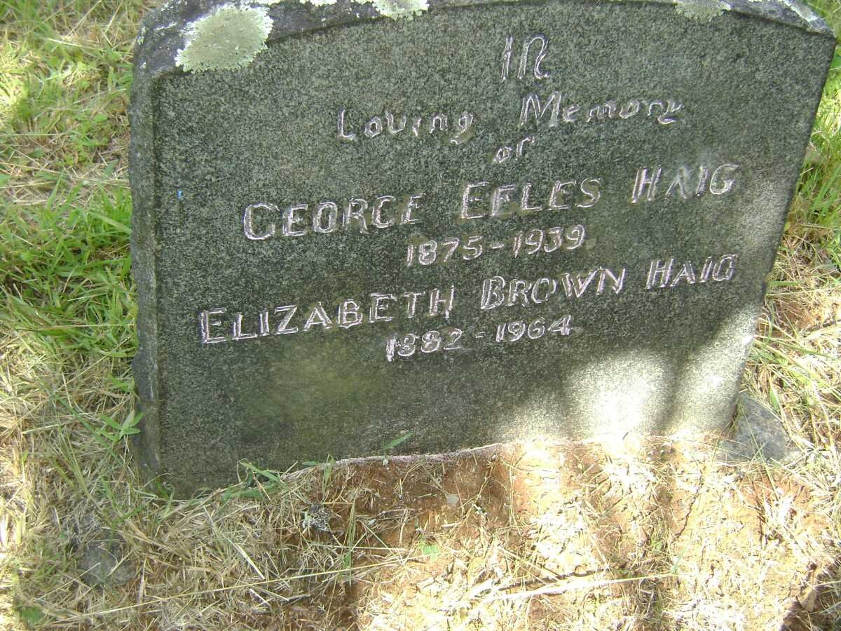 HAIG George Eeles 1875-1939 &amp; Elizabeth Brown 1882-1964