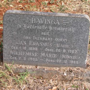 HAVINGA Jan Erasmus 1898-1962 &amp; Wlihelmine Marie 1905-1965